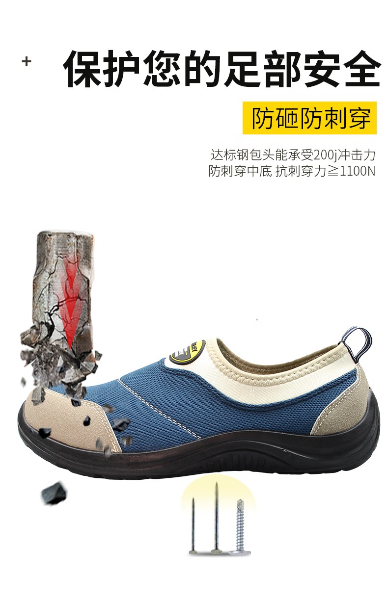 STANLEY史丹利ST6160藍(lán)色透氣網(wǎng)布防砸防刺穿安全鞋4