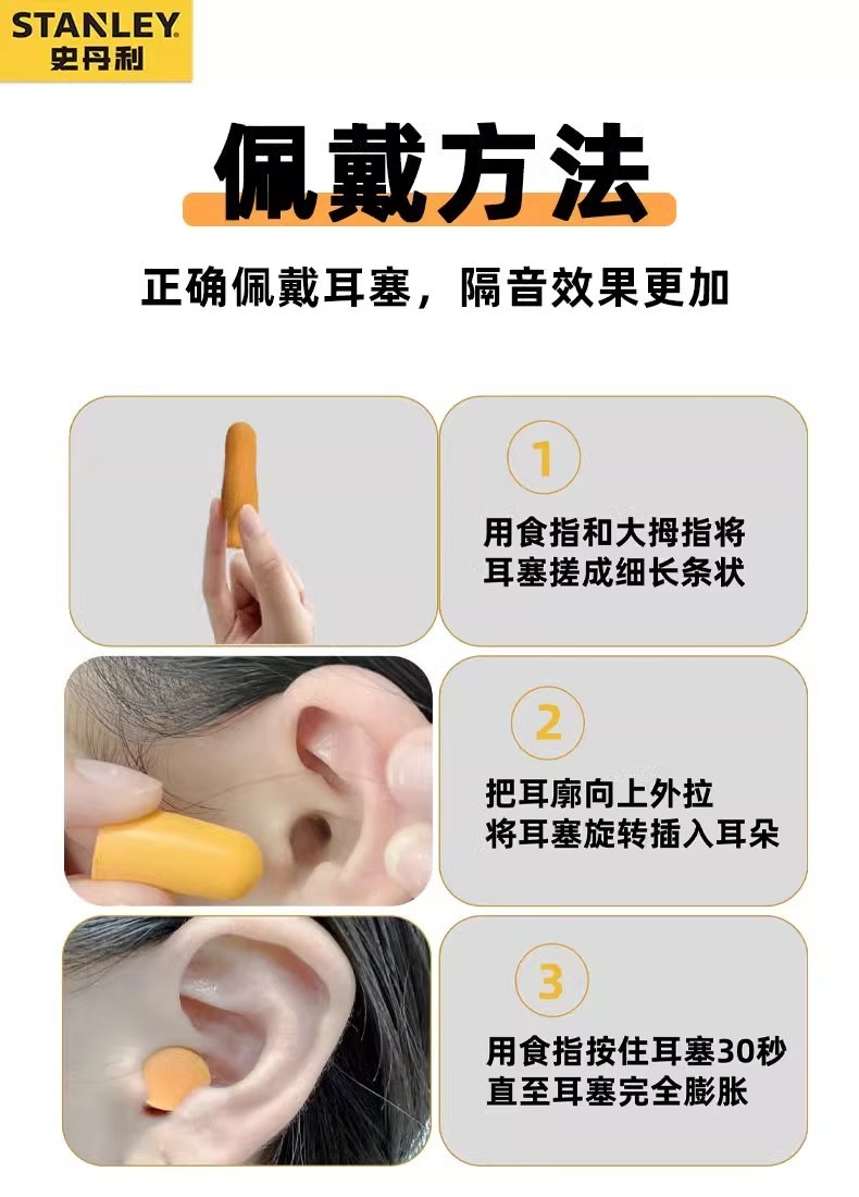 STANLEY史丹利ST1500橙色PU無線耳塞7