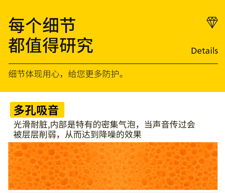 STANLEY史丹利ST1501橙色PU有線耳塞6
