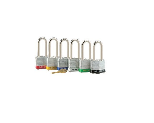 瑪斯特3MKMCNLHBLK安全掛鎖黑色膠圈鋼千層鎖