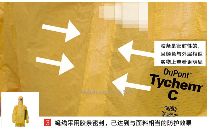 杜邦TychemC化學防護服膠條密封圖片