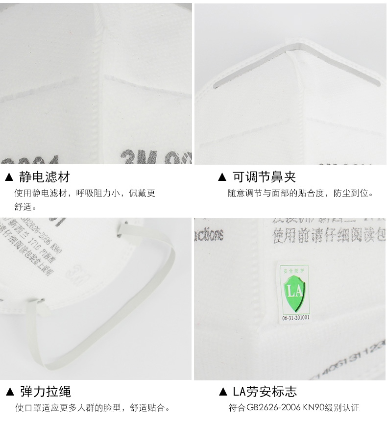 3m9001口罩可調(diào)拉繩設(shè)計(jì),佩戴舒適