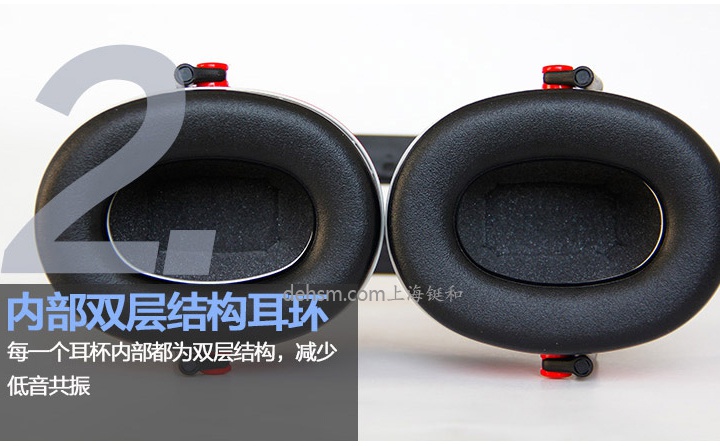 3M X3A頭戴式高降噪隔音耳罩內(nèi)部雙層結(jié)構(gòu)耳環(huán),減少低音共振