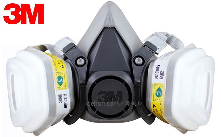 3M6200+6002防硫化氫及酸性氣體防毒面具圖片-正面