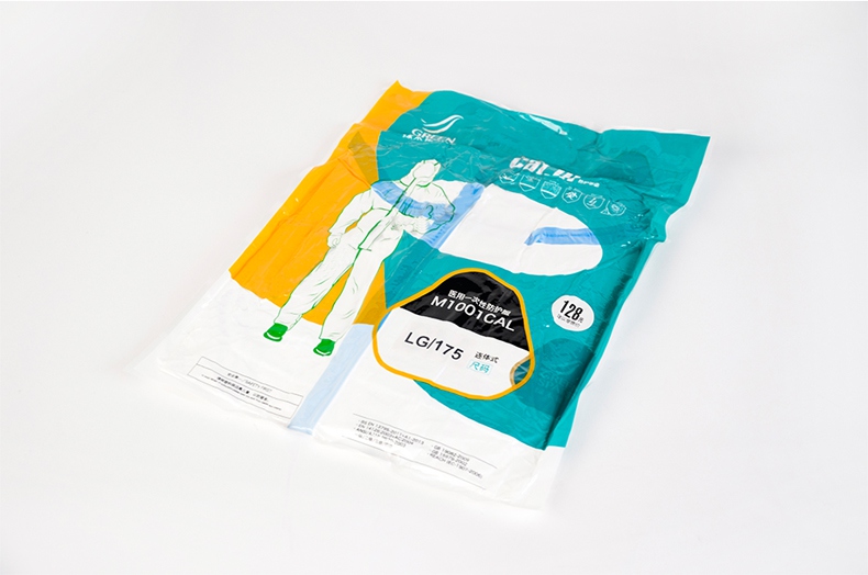 綠禾雀一次性醫用防護服包裝圖