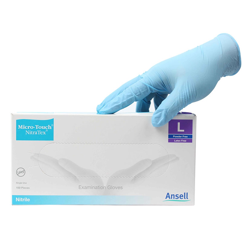 安思爾4476藍色一次性丁腈手套圖1