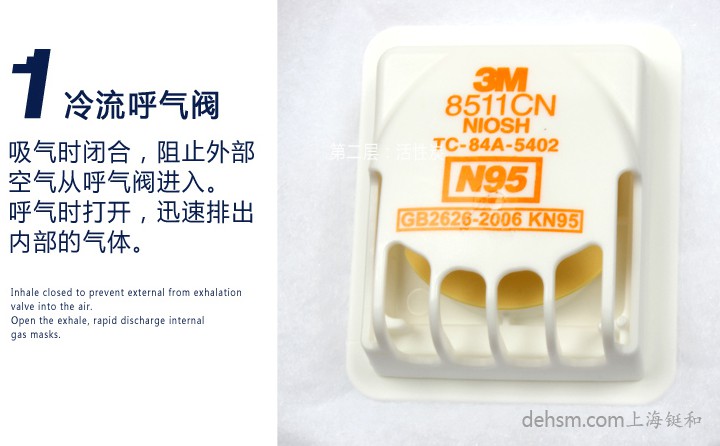 3M8511N95防護(hù)口罩冷流呼氣閥
