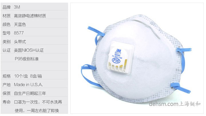 3m8577口罩產品屬性